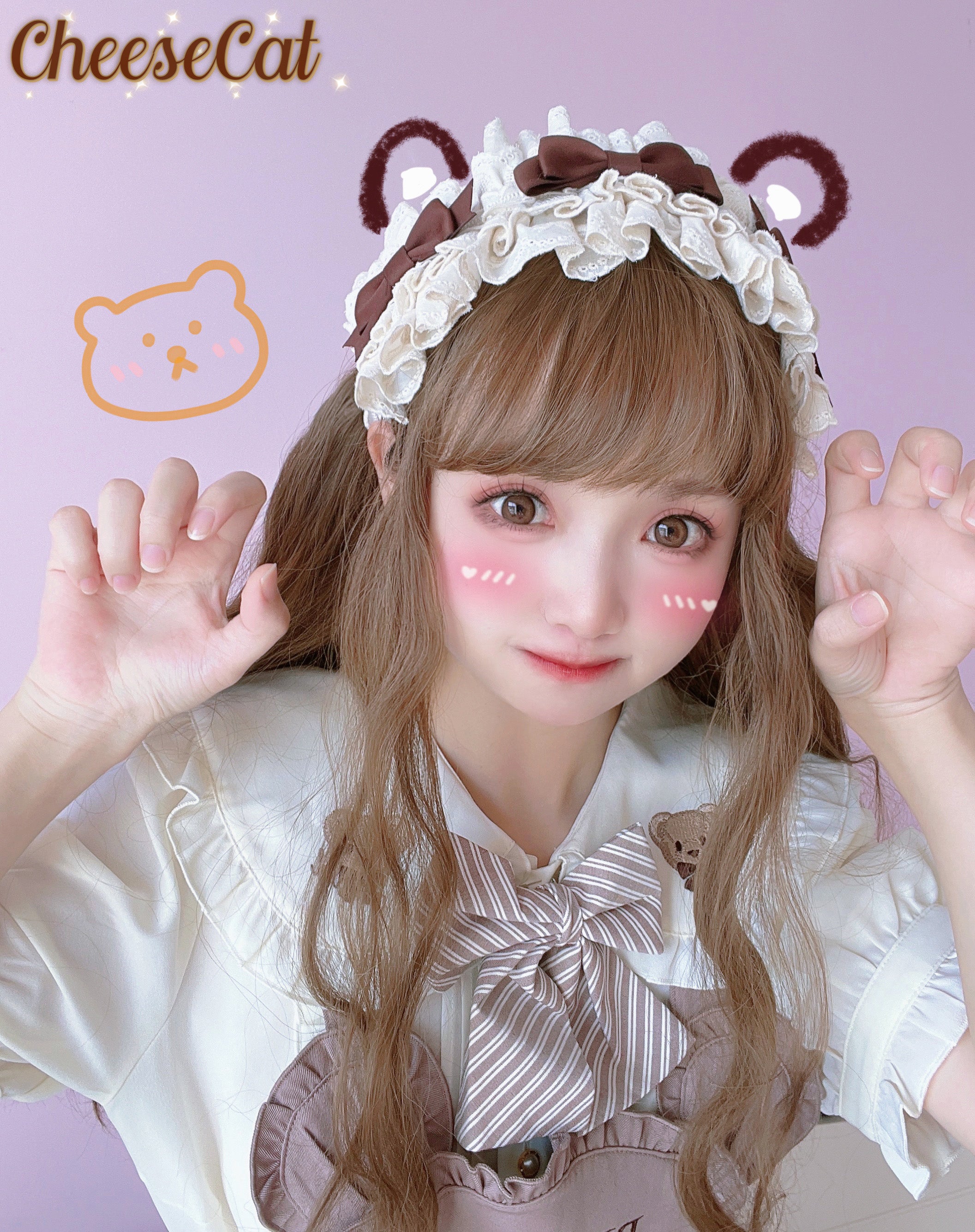 (Buyforme) Cheese Cat~Doll Lullaby Tabby Cat Cotton Lolita Headdress 7058:78172