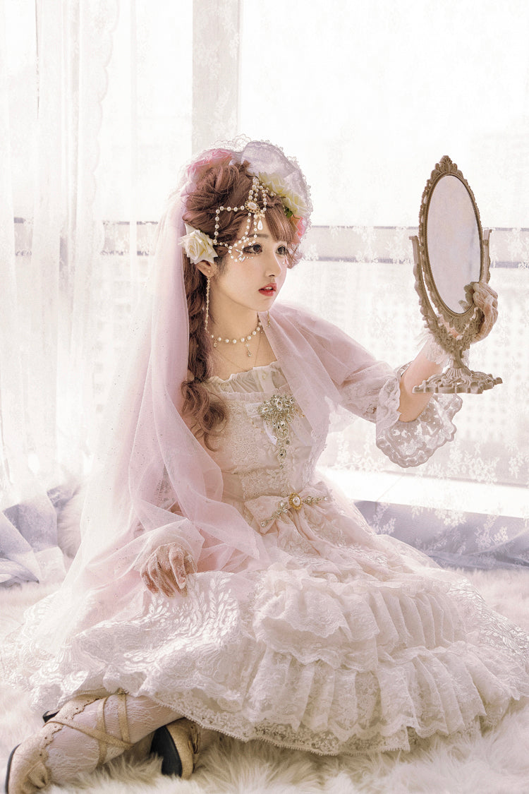 Sweet Wood - Secret Garden In Midsummer - Elegant Lolita Bridal JSK light pink S
