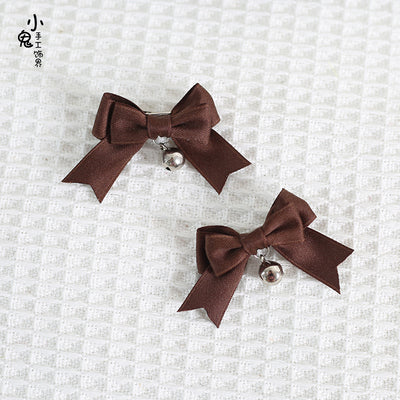 Xiaogui - Sweet Japan Fashion Lolita Bell Bow Clip coffee