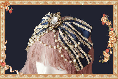 Infanta~Cake Tree~Classic Lolita JSK Dress Tiered Lace Dress free size diamond navy blue KC 