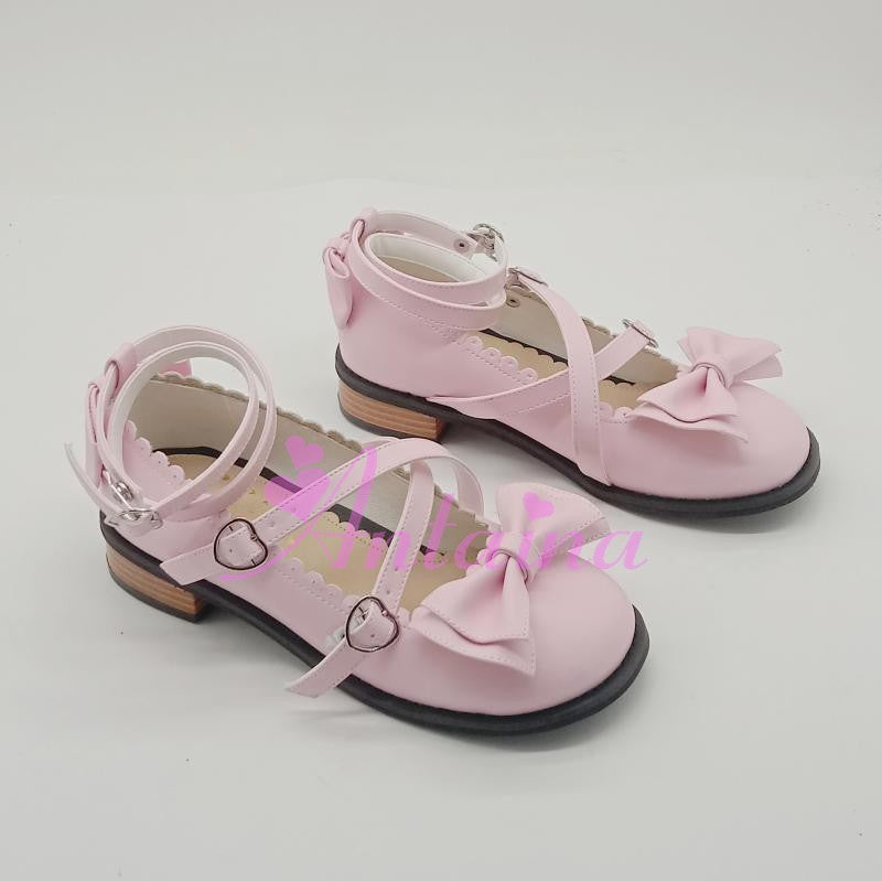 Antaina~ Japanese Style Lolita Tea Party Shoes Size 34-37 34 matte pink (heel 2.5cm) 