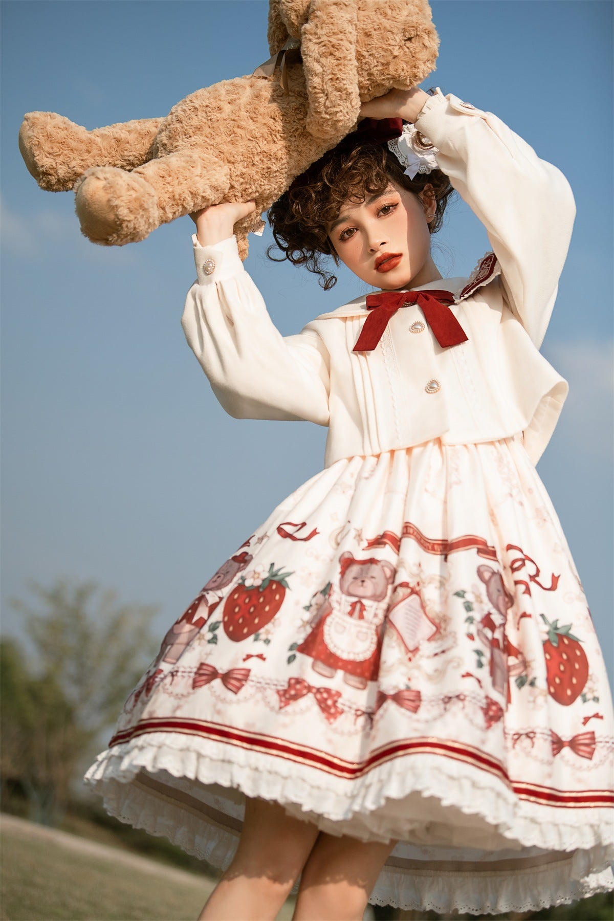Designer's Gift - Christmas New Year Winter Lolita JSK Coat Set