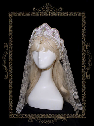 Alice Girl~Multicolor Lolita Crown With Veil~Girl Anniversary Accessory purple large crown headwear  