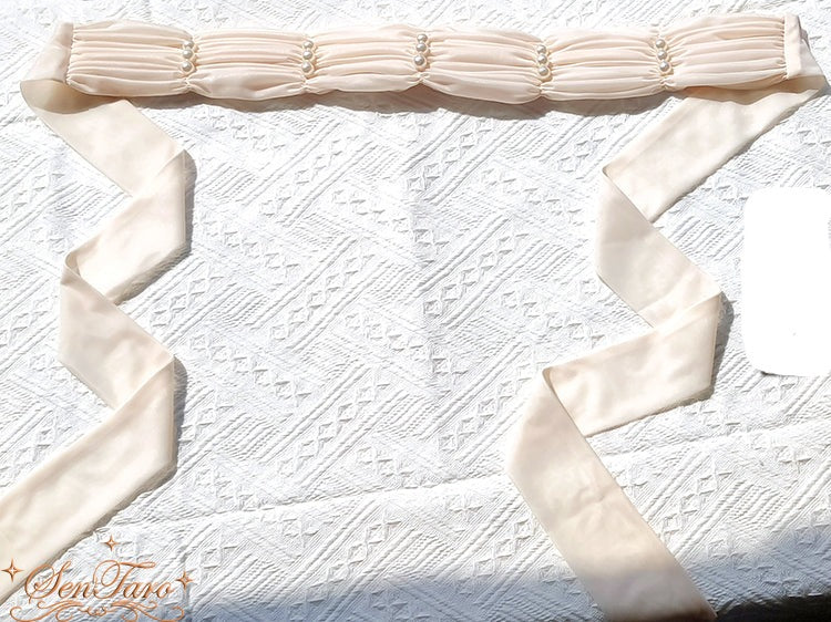 Sentaro - Elegant Lolita Multiple Colors Waist Tie ivory