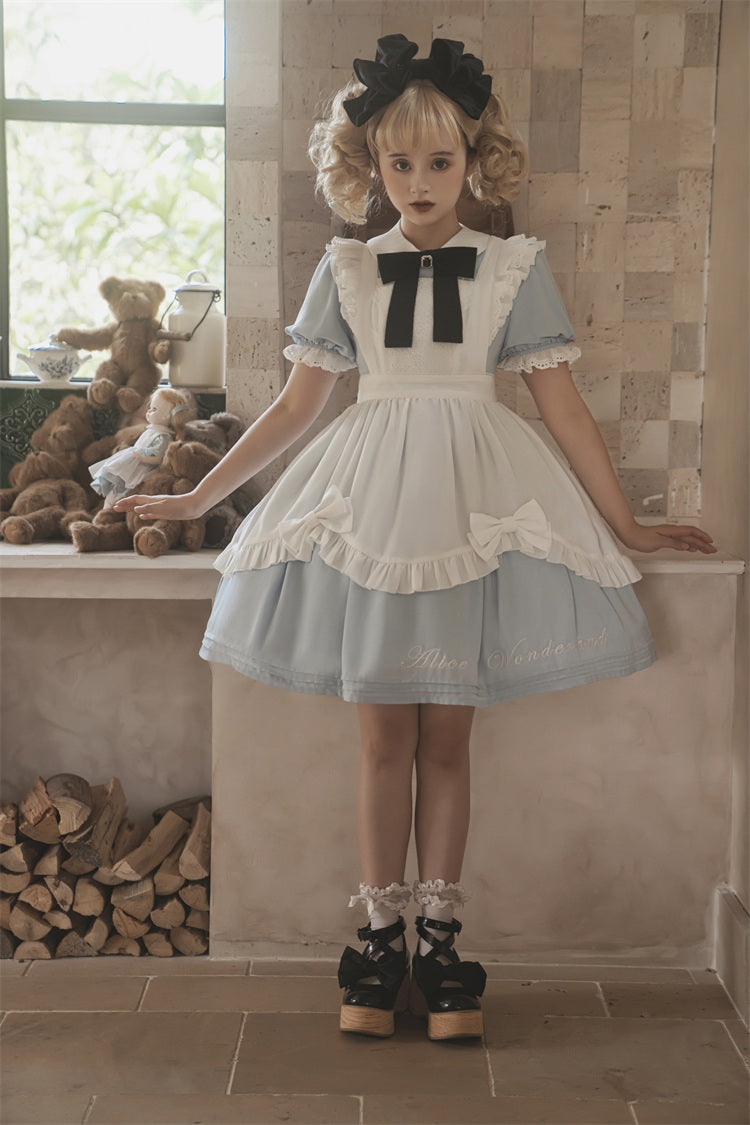 Letters from Unknown Star~Sweet Alice~Short Sleeves Maid Lolita OP 11506:129704