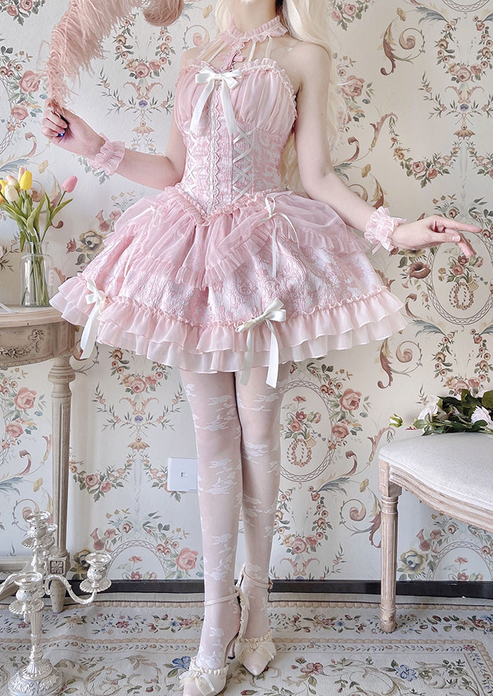 Alice Girl~Cross Maiden~Gothic Lolita Dress Ballet Halterneck Lolita JSK Dress 104:66971
