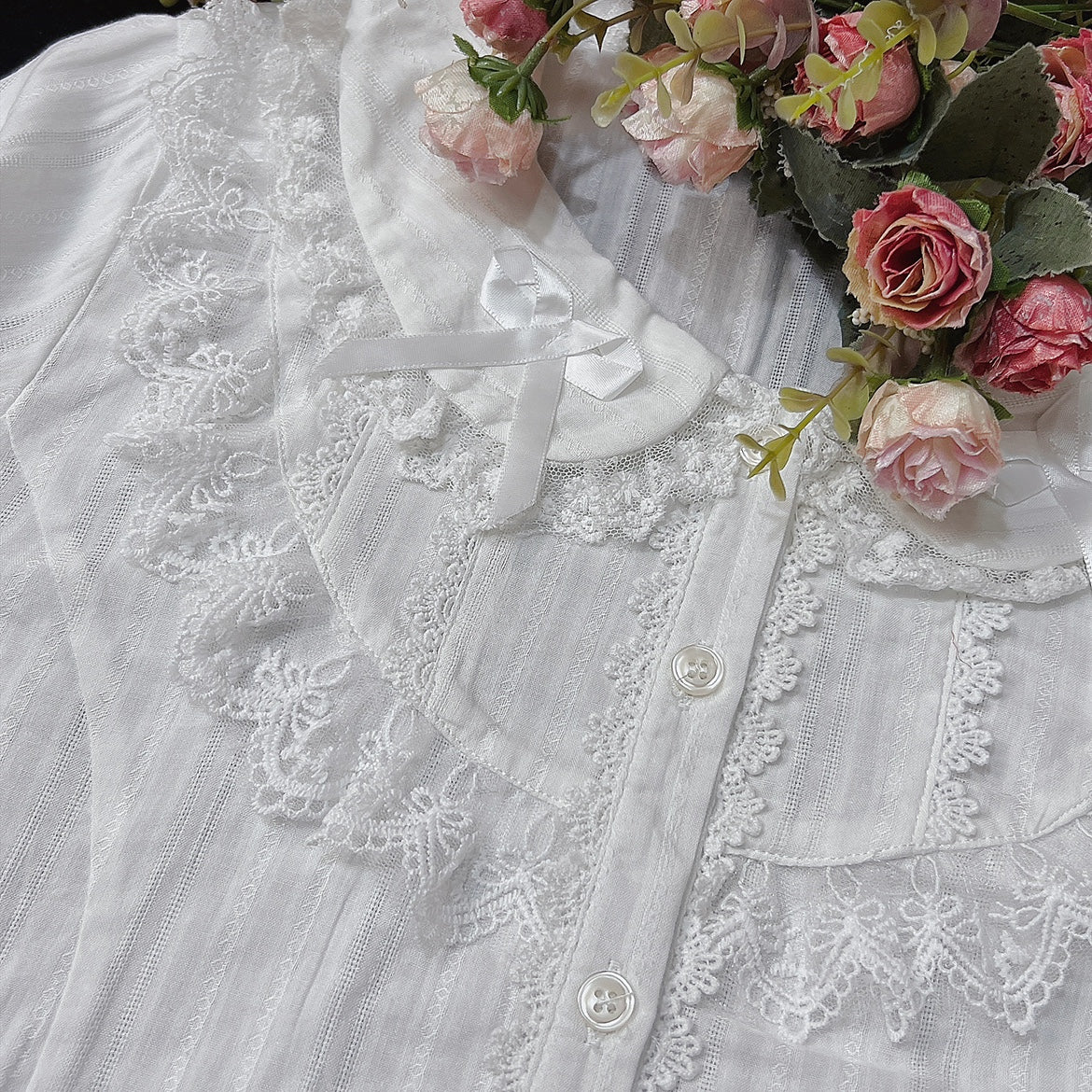 DMFS Lolita - Summer Short Sleeve Cotton Lolita Blouse 11782:122084