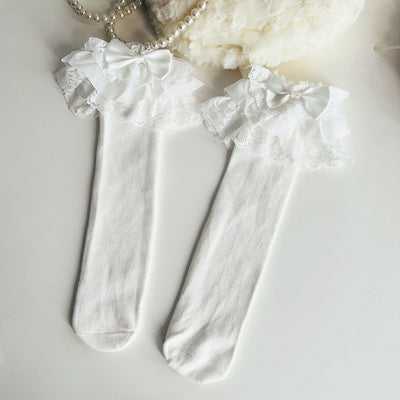 (BuyForMe) Mixiu~Child and Adults Princess Lolita Bow Socks free size (1-13 years old) white 