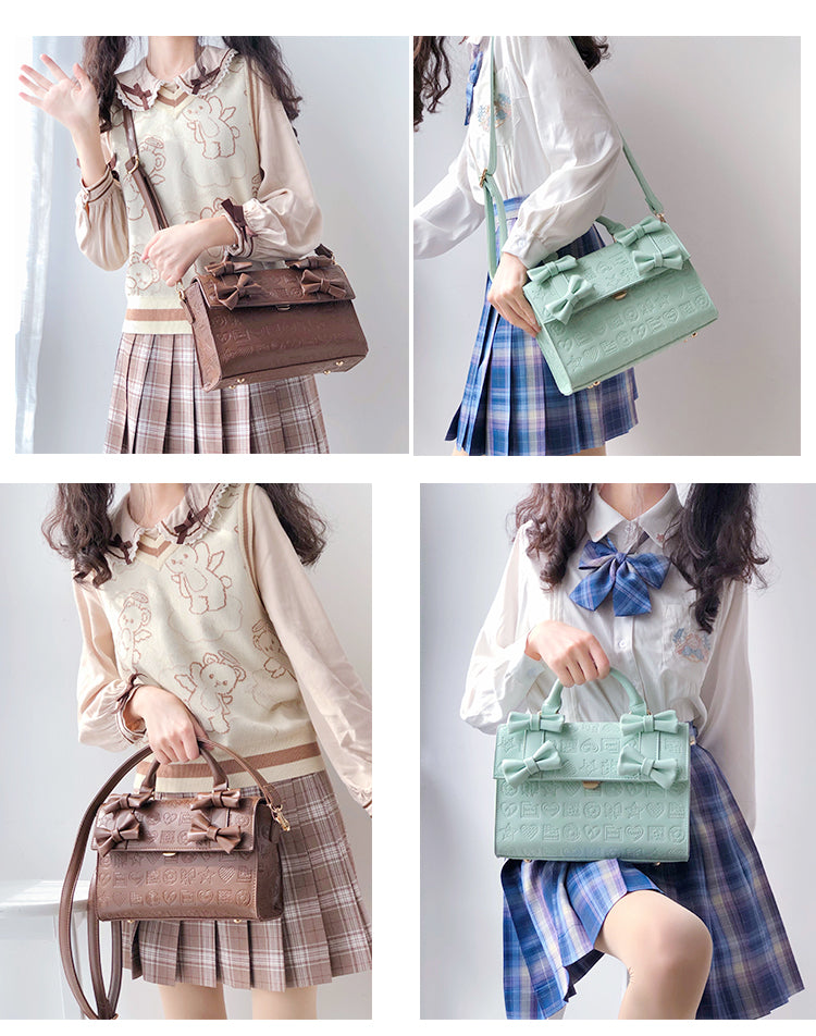 Lovelylota - Sweet Heart Embossed Chocolate Lolita Bag