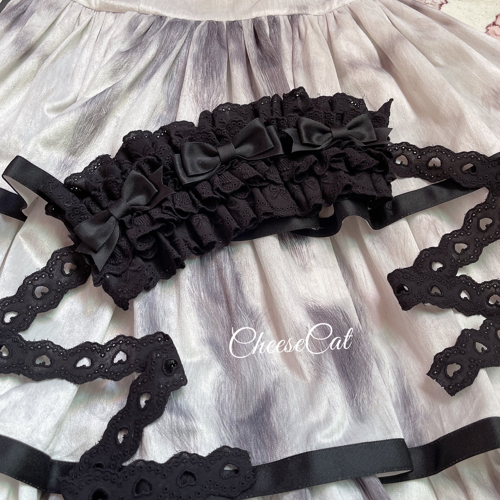 (Buyforme) Cheese Cat~Doll Lullaby Tabby Cat Cotton Lolita Headdress black+black cotton hairband 7058:78214