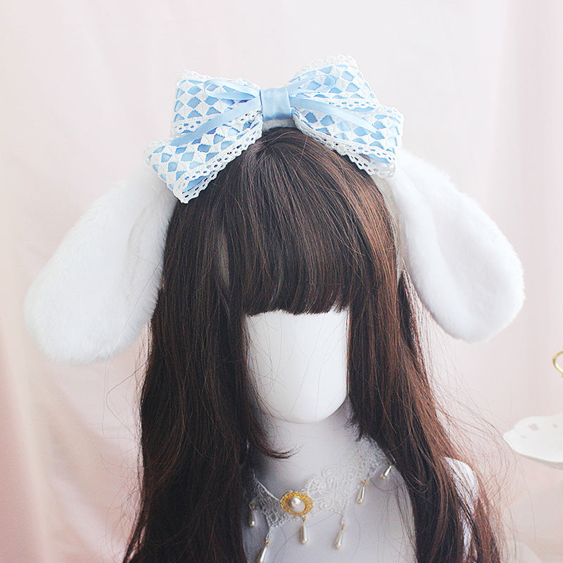 Kawaii Lolita Cinnamoroll Plush Handmade Hairband light blue cinnamoroll hairband