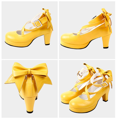 Angelic imprint~Elegant Lolita Shoes Princess Bowknot Lolita Heels Shoes   