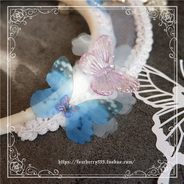 Fox Cherry - Gothic Lolita Butterfly Vintage Gauze Headdress
