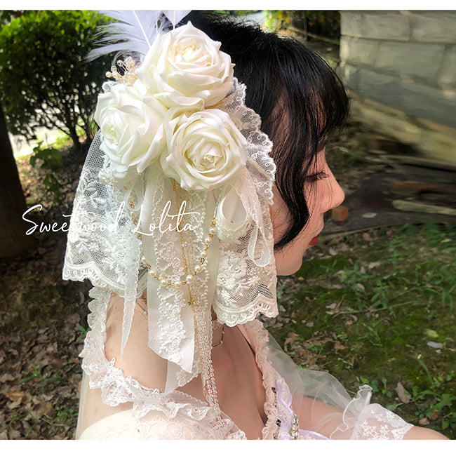 Sweet Wood - Secret Garden In Midsummer - Lolita Bonnet, Necklace, Accessory yellow flower haipin