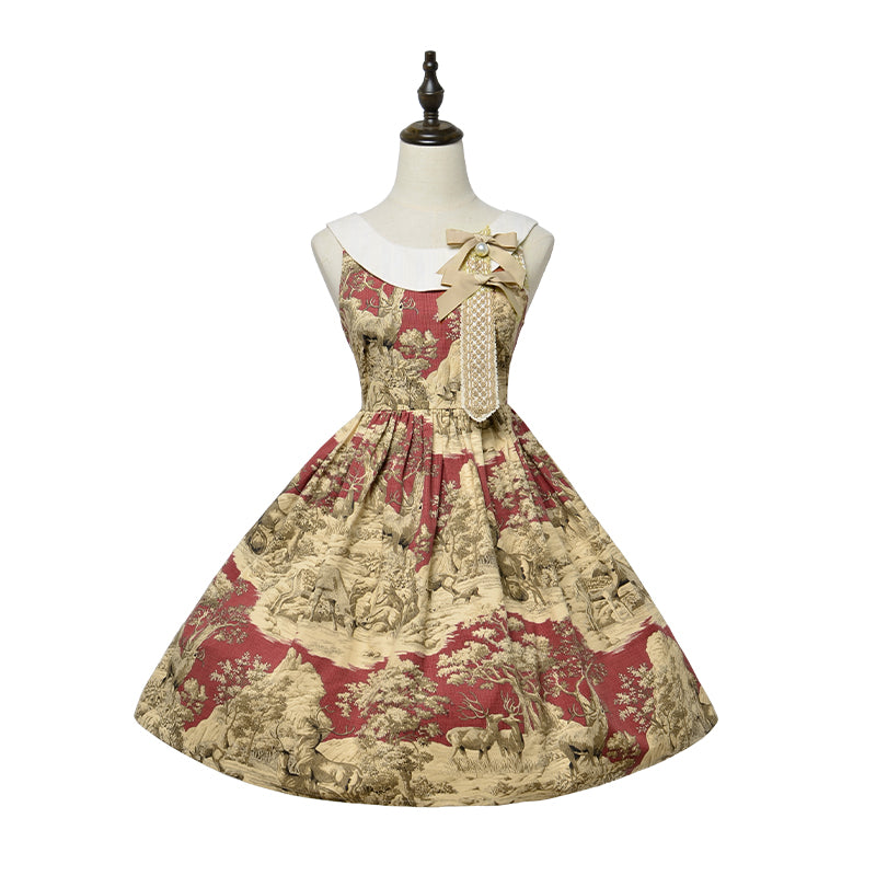 Magic Tea Party - Winter Hunting Period - Classic Lolita JSK S Red JSK only