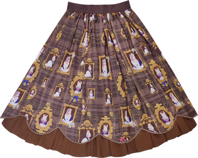 Miss Point - Christmas Preppy Style Velvet Lolita SK Vest Set XS brown cat SK