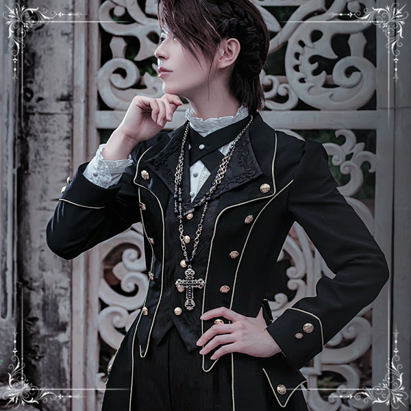 Immortal Thorn~Forever Rose~Ouji Lolita Coat Prince Handsome Wind Coat 4396:12127