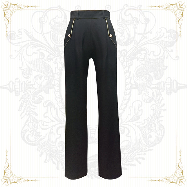 Immortal Thorn - Forever Rose - Retro Ouji Lolita Pants XL Black pants