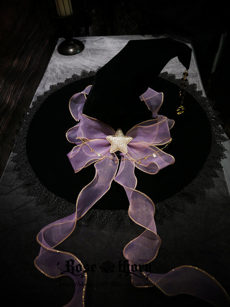 Rose Thorn - Twinkle Veil Lolita Halloween Witch Hat 2920:31291