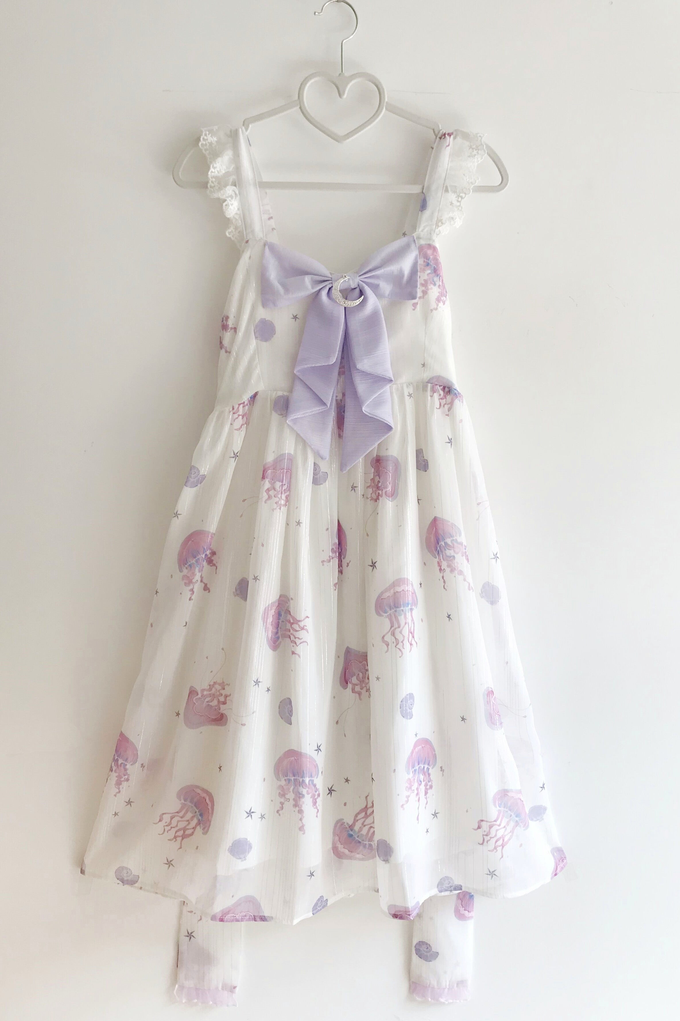 LilithEye - Jellyfish Meteor - Chiffon Fairy Jellyfish Printed Lolita JSK S Type 2 - white