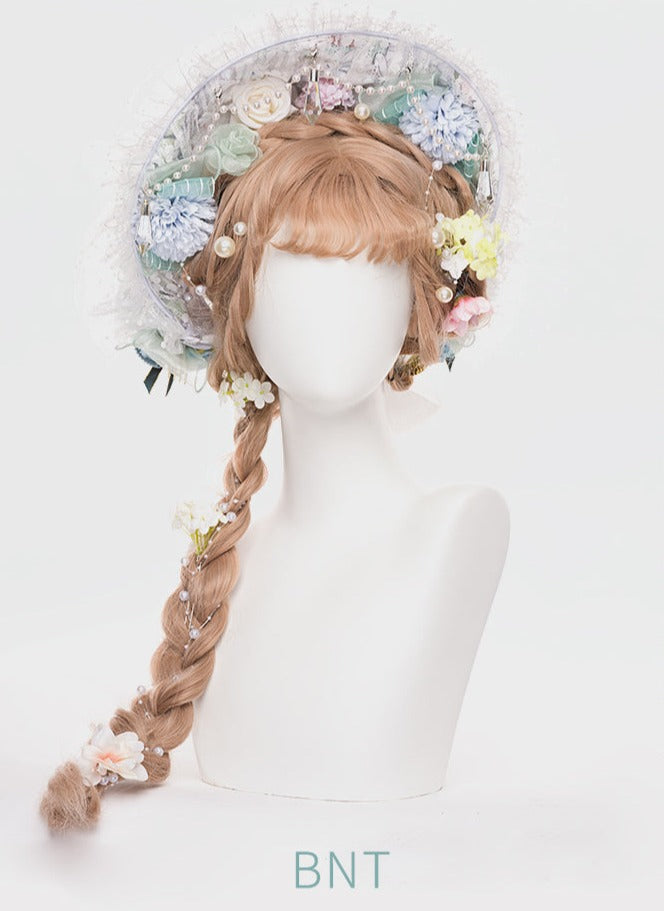 Youpairui - Sylph - Classic Lolita Tea Party Green Jumper Dress One Size bonnet