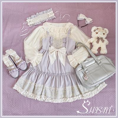 Eye of White Crow - Dairy Lolita Dress Hot Girl JSK creamy white taro long S