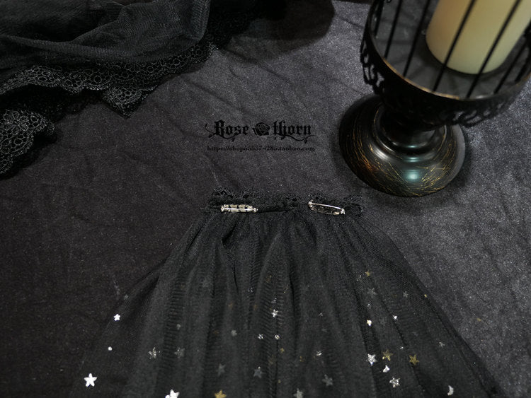 Rose Thorn - Twinkle Veil Lolita Halloween Witch Hat 2920:31285