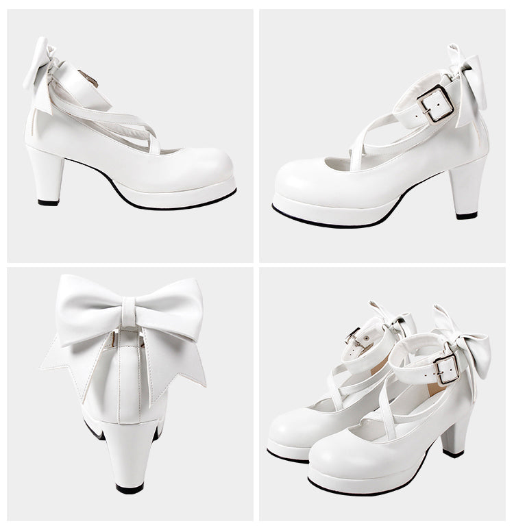 Angelic imprint~Elegant Lolita Shoes Princess Bowknot Lolita Heels Shoes 4178:15433