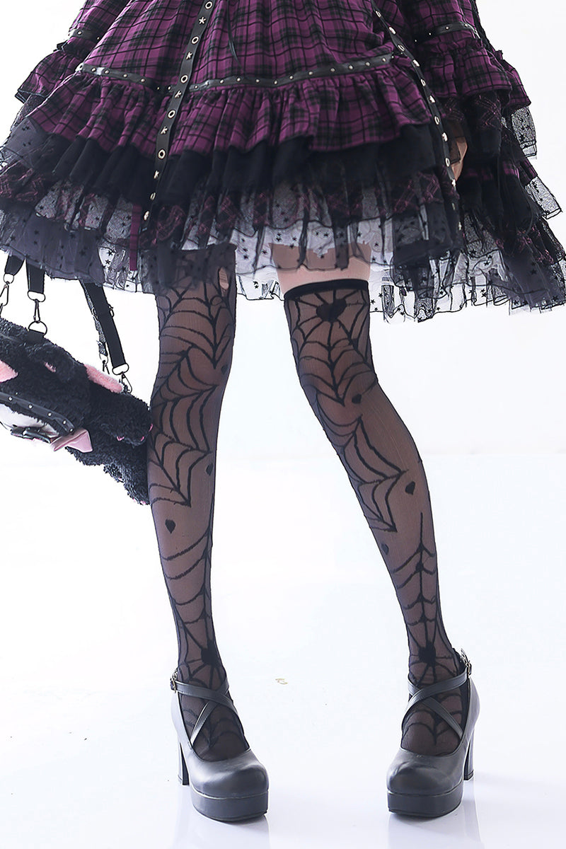 Roji roji~Gothic Lolita Glass Yarn Knee Socks   