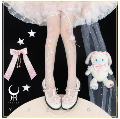 Yidhra - 3D Print Chinese Qi Lolita Pantyhose One Size white 20D normal version