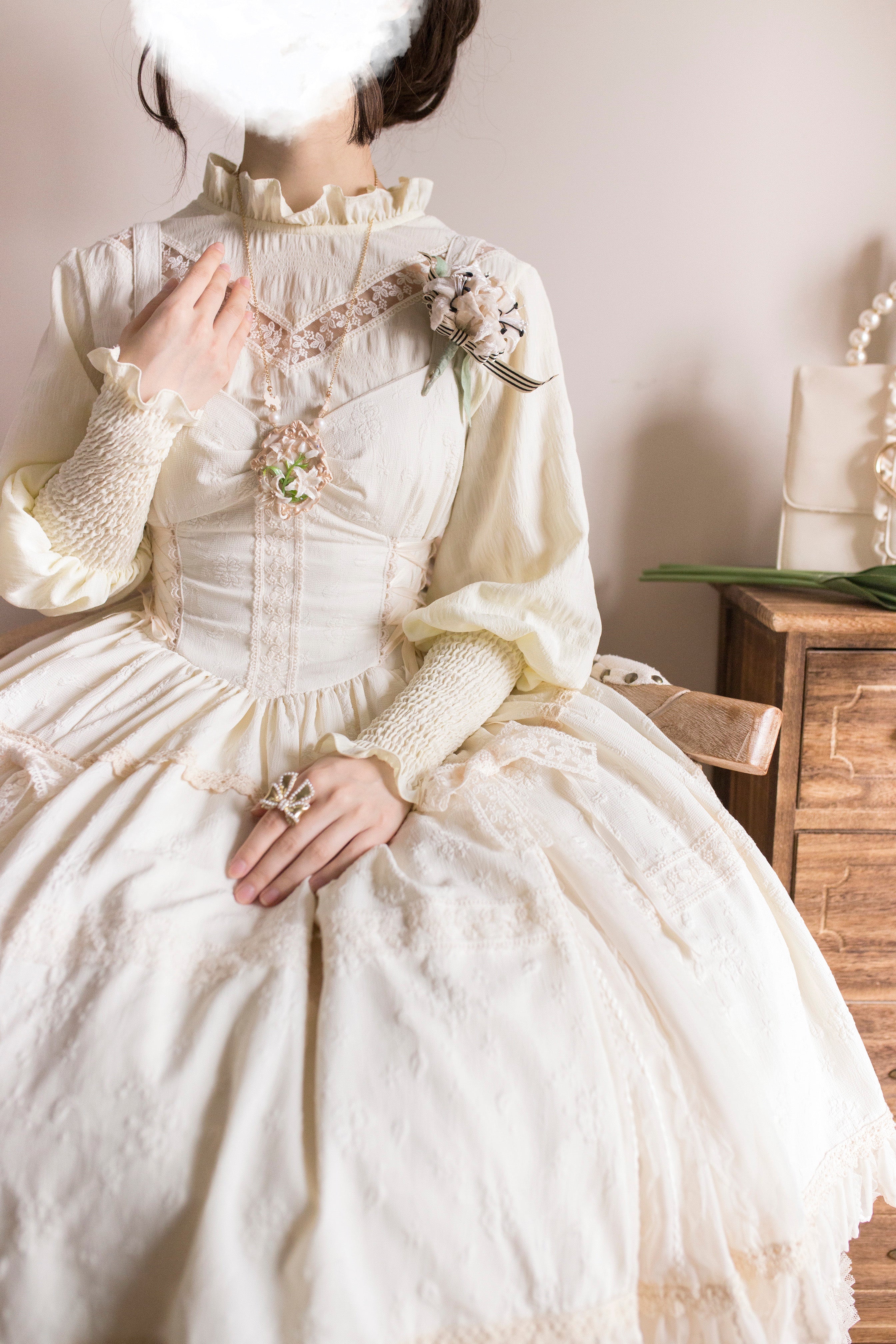 White Tea Story - Elegant Black and White Lolita JSK and Blouse