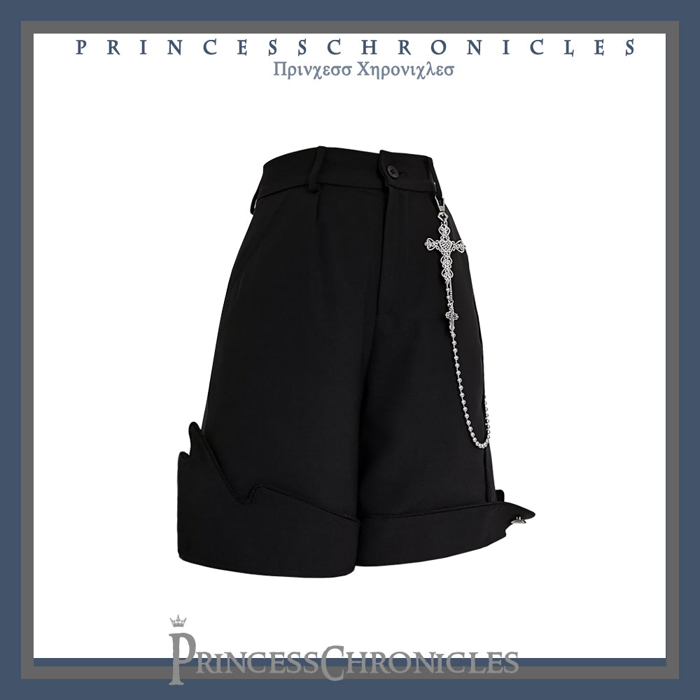 Princess Chronicles - Red Shadow - Retro Black Ouji Fashion Shorts S Shorts (not include the cross chain) - pre order