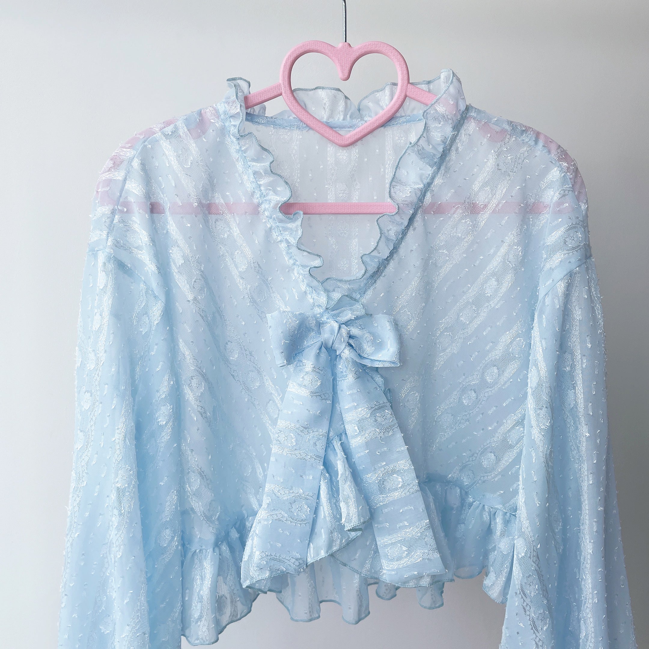 Sakurada Fawn - Chiffon Puff Sleeve Lolita Cardigan M sky blue