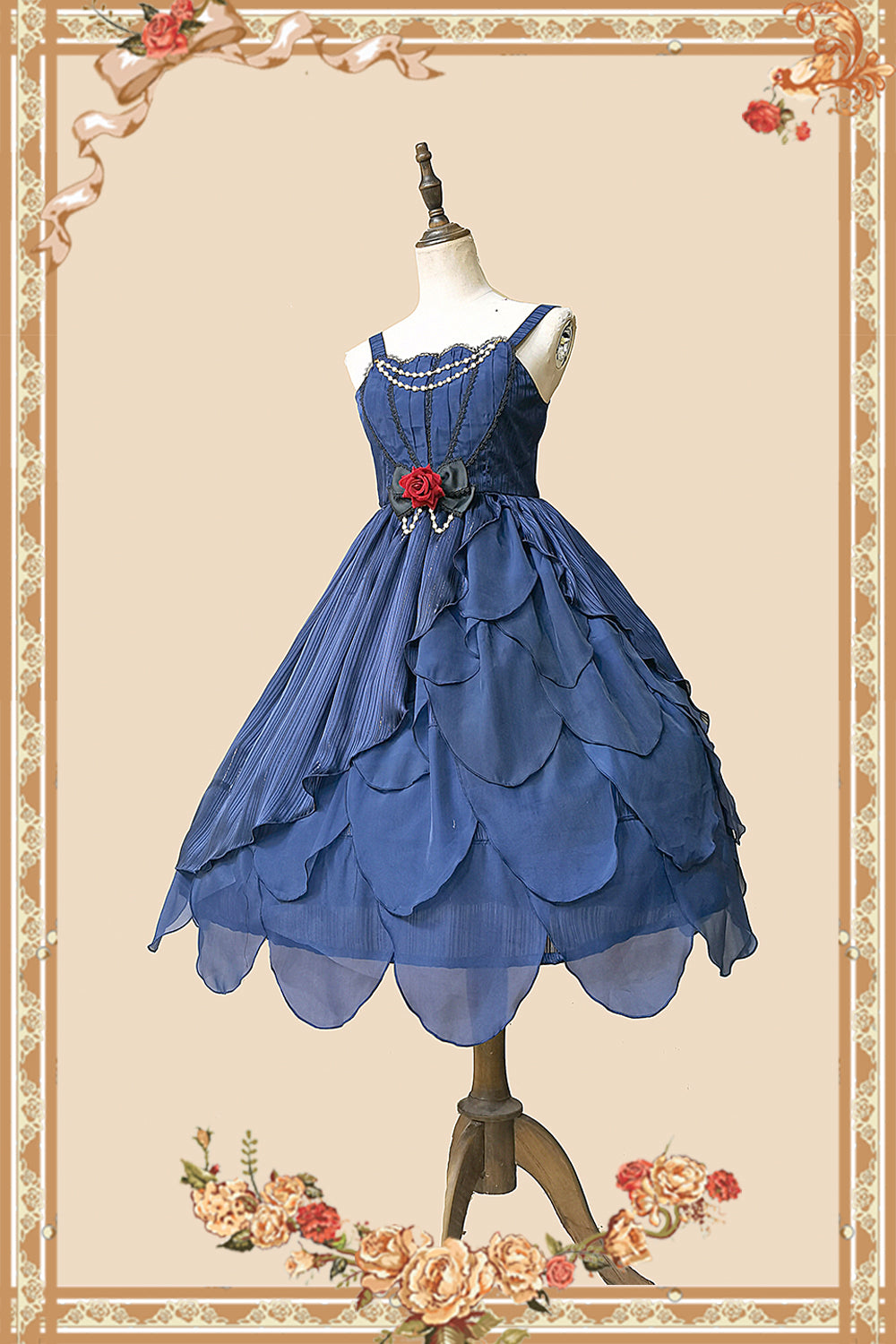 Infanta - Deep-sea Mermaid - Lolita Jumper Dress M dark blue dress only