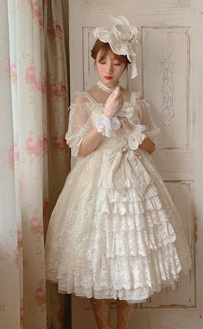 Sweet Wood - Secret Garden In Midsummer - Elegant Lolita Bridal JSK yellow S