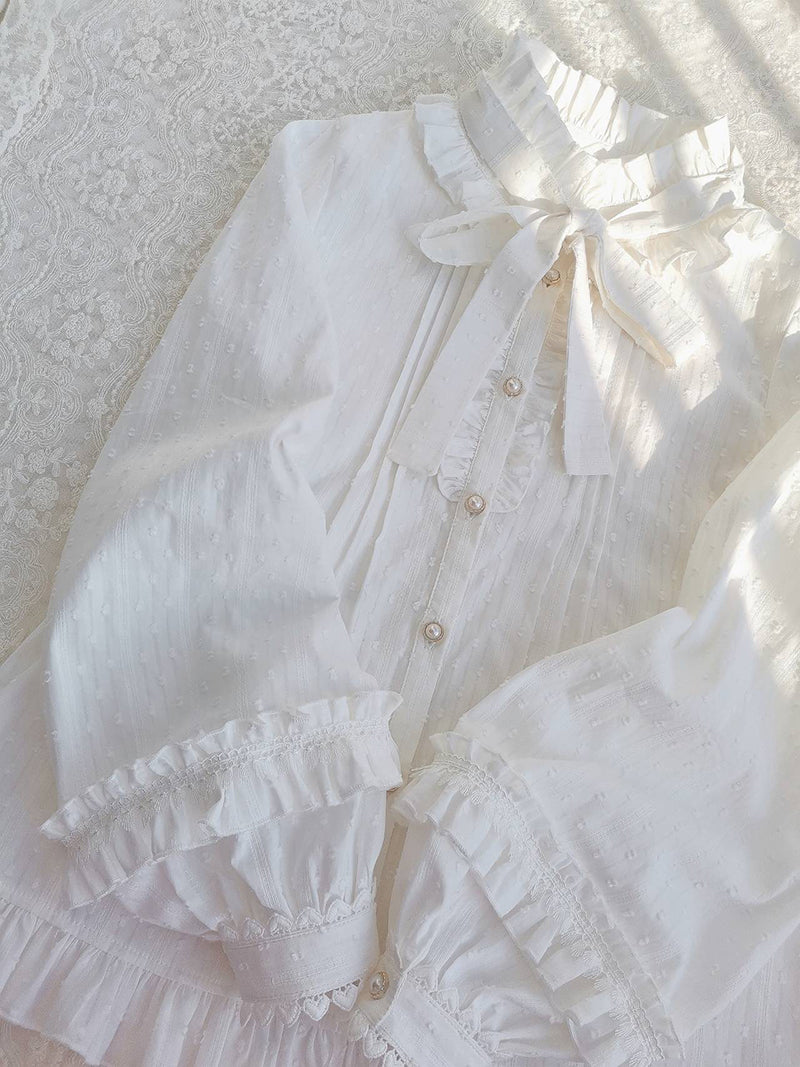 Yilia - Sweet Lolita Long Sleeve Cotton Blouse