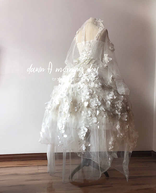 (Buyforme)Dawn and Morning~Flower Wedding Lolita Accessories Headdress Set (tail) 7812:87228