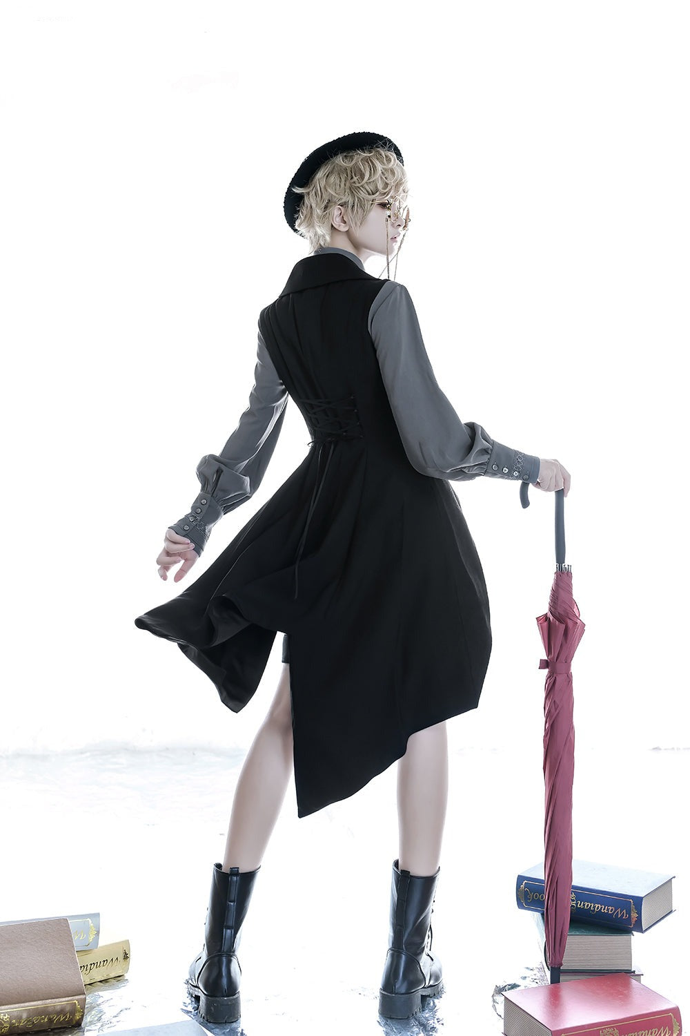 Princess Chronicles - Black and Blue - Retro Ouji Lolita Shirt 4420:11829