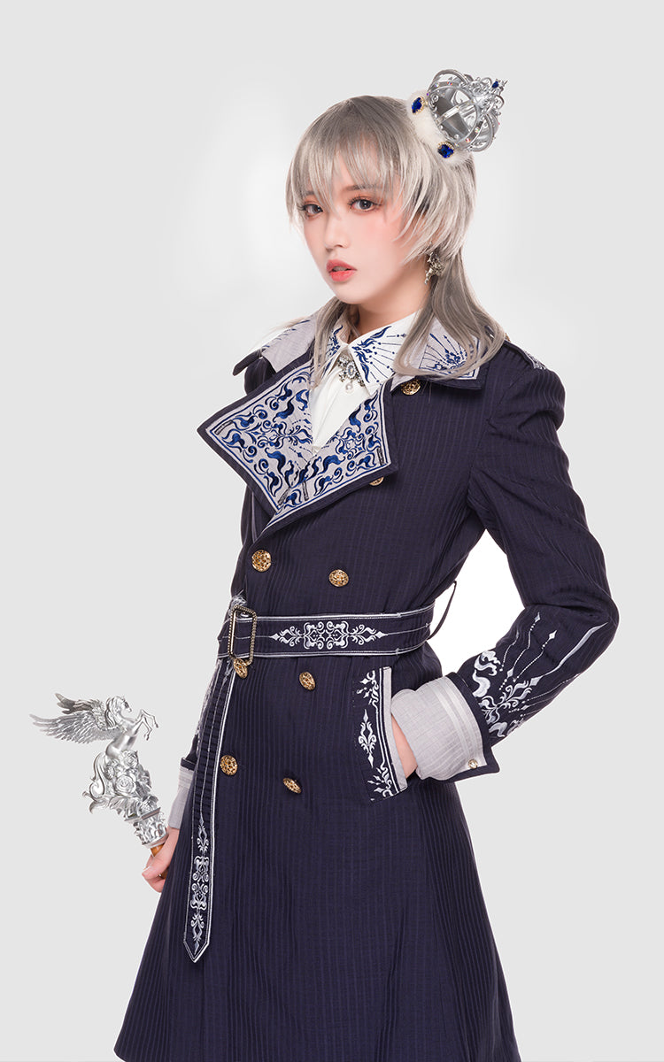 Youpairui - Sheffield - British Military Navy Blue Ouji Lolita Set