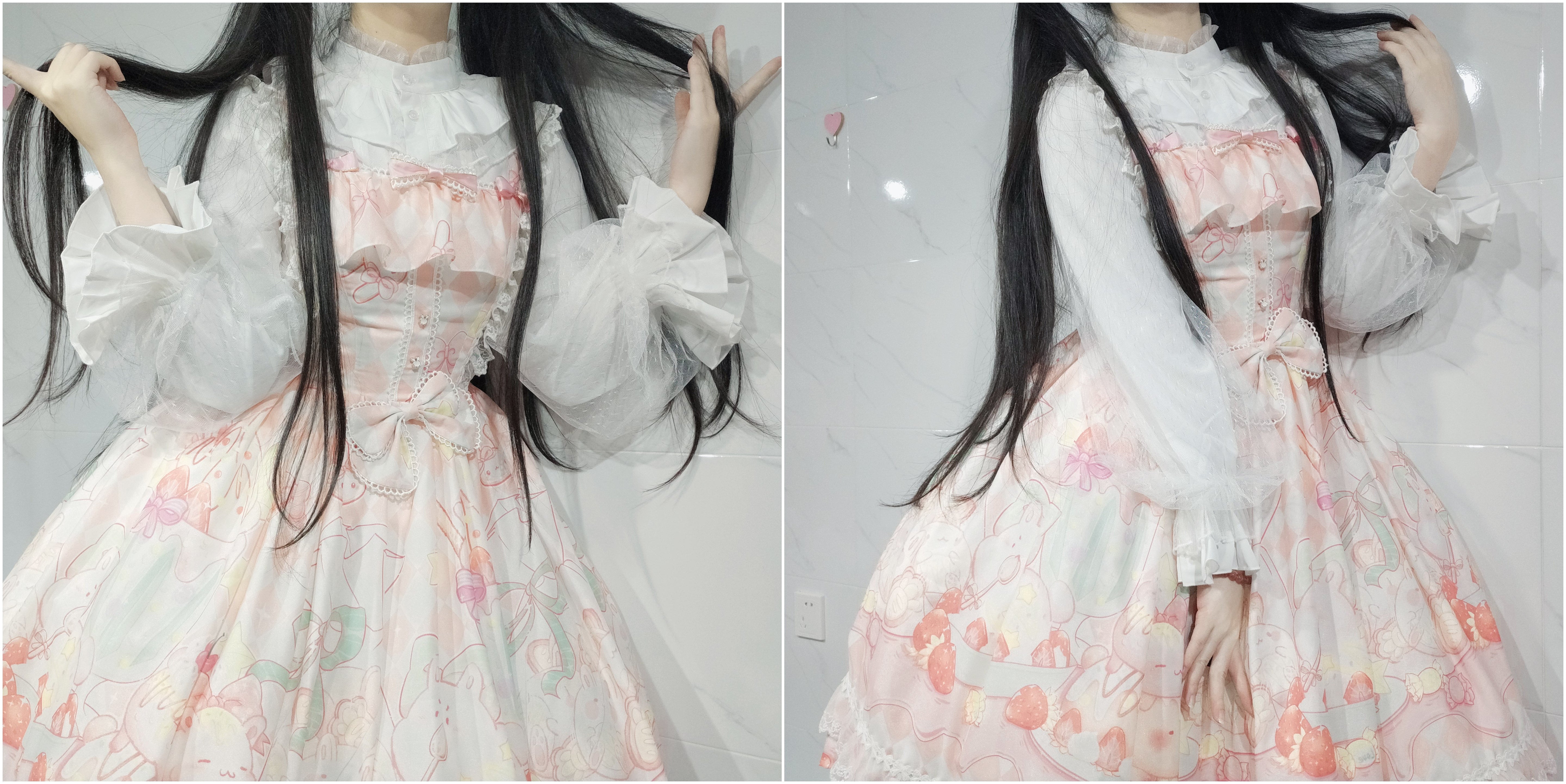 Kencrlo - Dim Moonlight - Classic Lolita Chiffon Yarn Inner Blouse 7434:80184