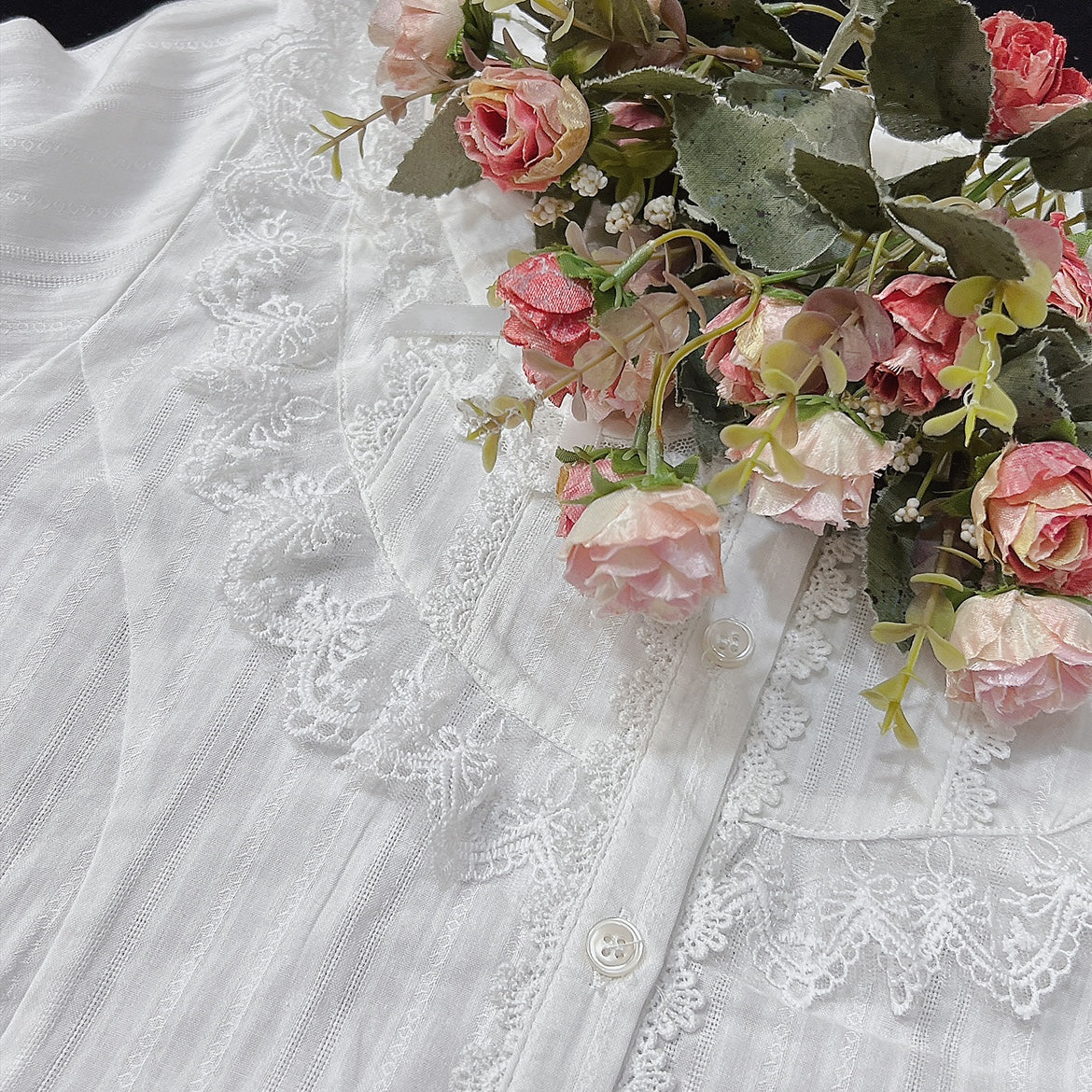 Summer Short Sleeve Cotton Lolita Blouse