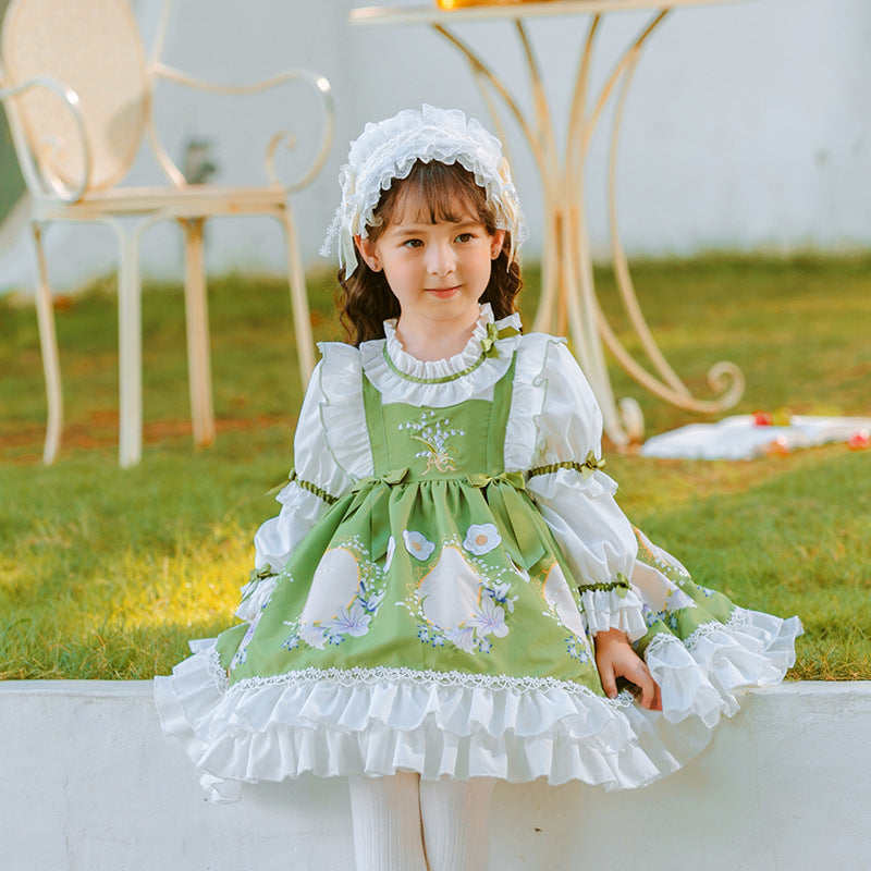 New In Autumn Kid Lolita Fashion Dress green 80cm 