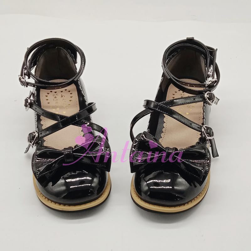 Antaina - Japanese Style Lolita Tea Party Shoes Size 50-52 shining black (heel 2.5cm) 50