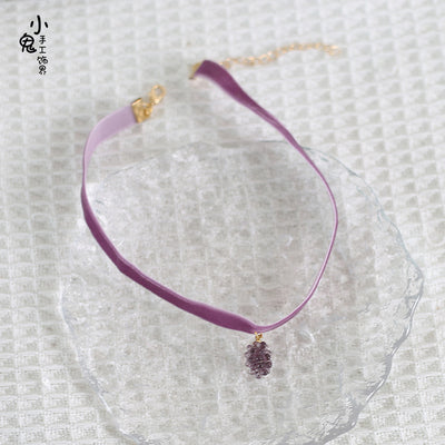 Xiaogui - Grapery Lolita Earring Necklace Lolita Accessory No.4 purple necklace