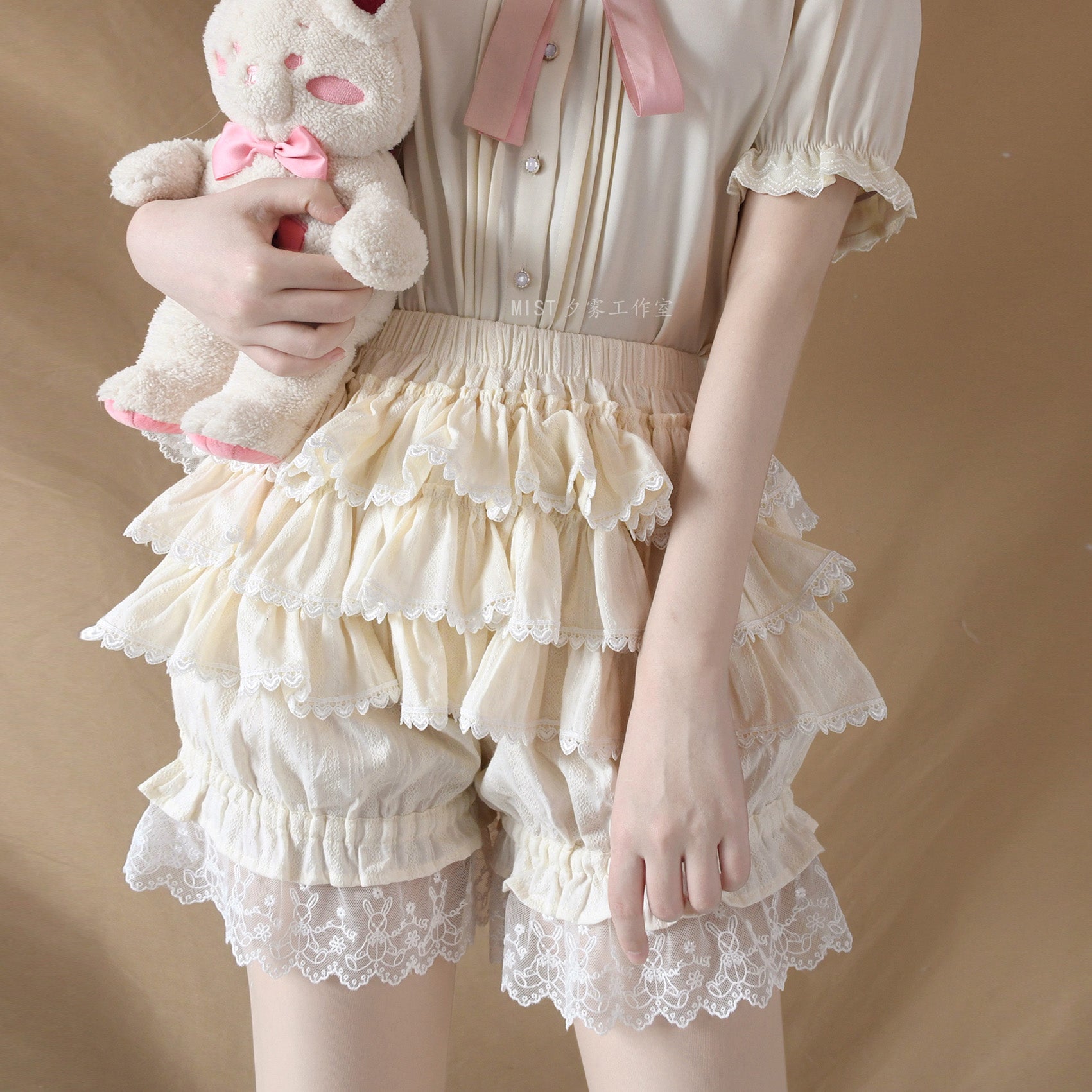 MIST - Lolita Innerwear Bloomers Multicolors Anti Exposure S Beige B Version