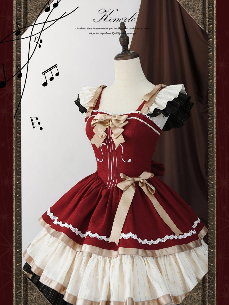 Krncrlo - Cello Vintage Elegant 3 Tiered Lolita Jumper Dress