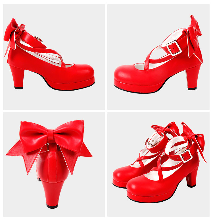 Angelic imprint~Elegant Lolita Shoes Princess Bowknot Lolita Heels Shoes 4178:15425