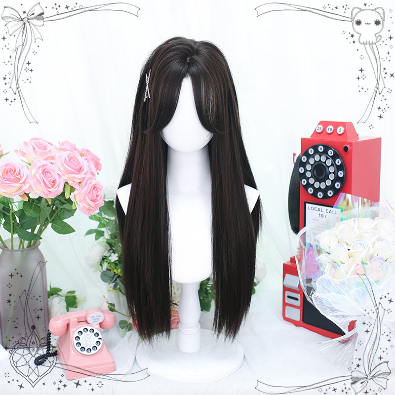 Dalao Home - Ballet - Sweet Long Straight Black Brown Wig black tea