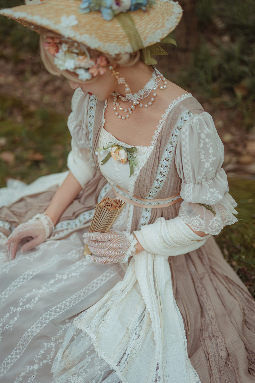 Miss Point - The Sally Gardens - Elegant Lolita Lotus Sleeves OP Dress