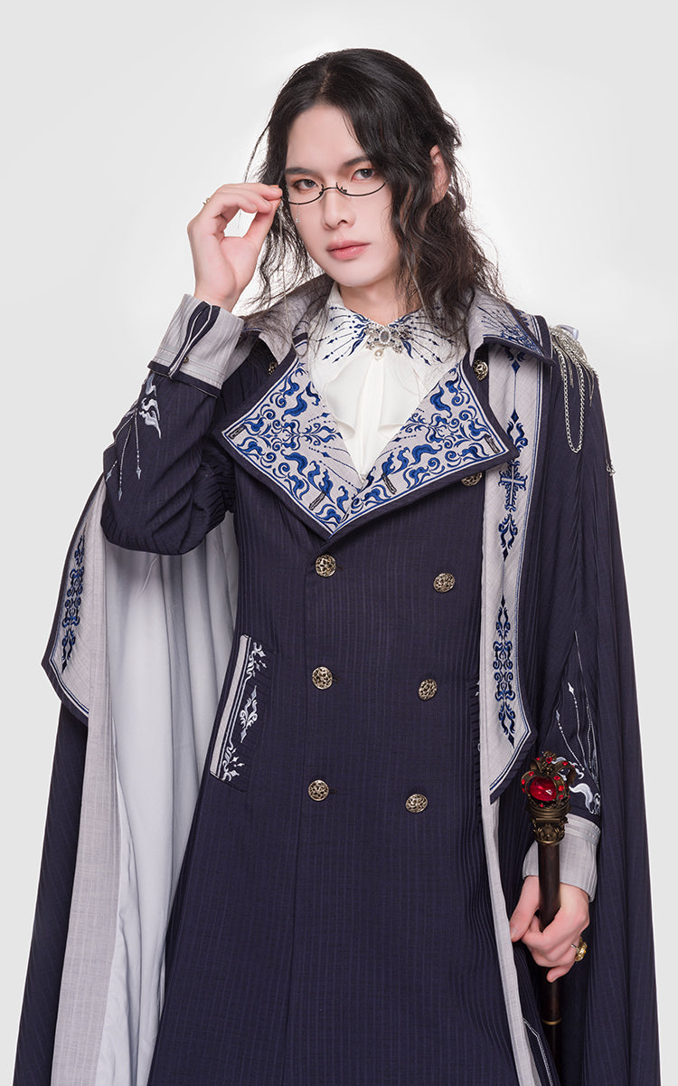 Youpairui - Sheffield - British Military Navy Blue Ouji Lolita Set